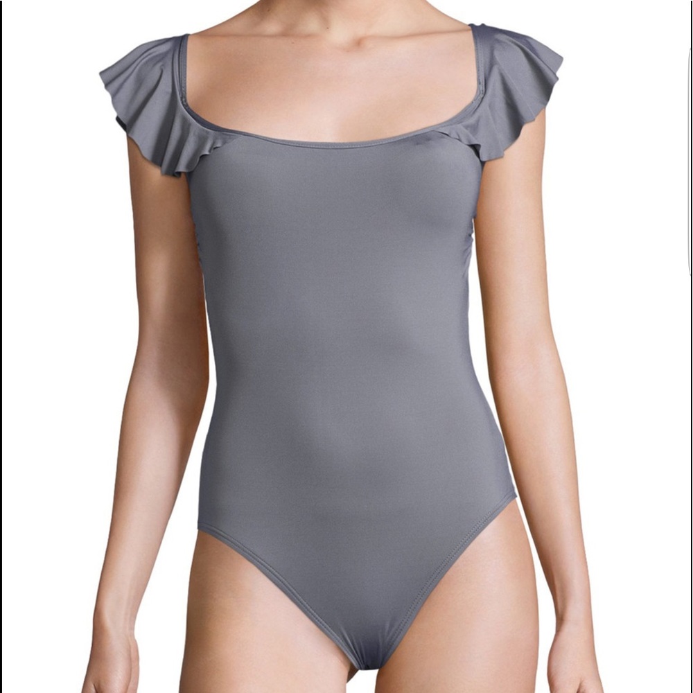 NEW Ruffle bandeau one piece swimsuit, size 4